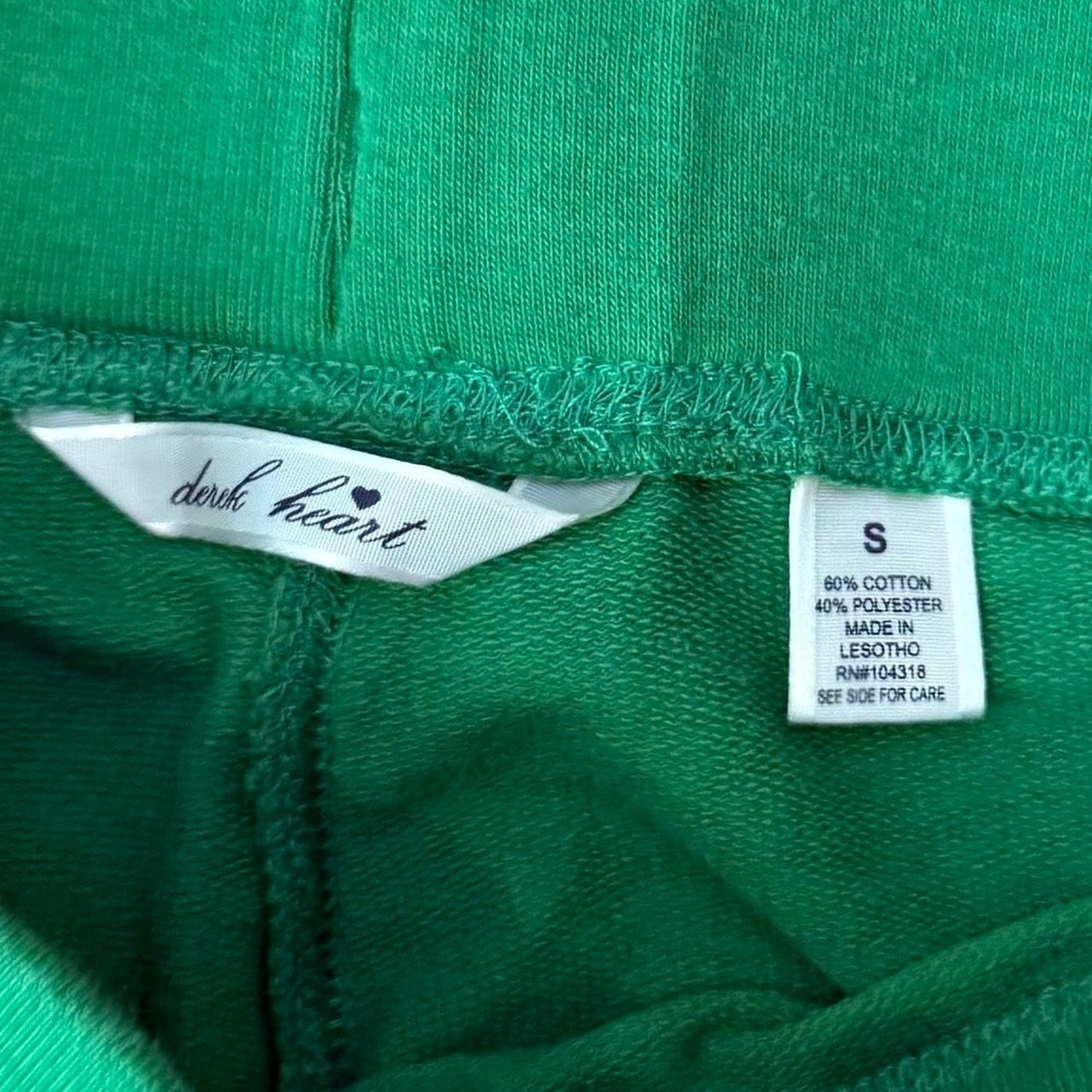 Vintage Derek Heart Green Flared Sweatpants Women's Size Small Elastic Waist Y2K - Picture 5 of 5